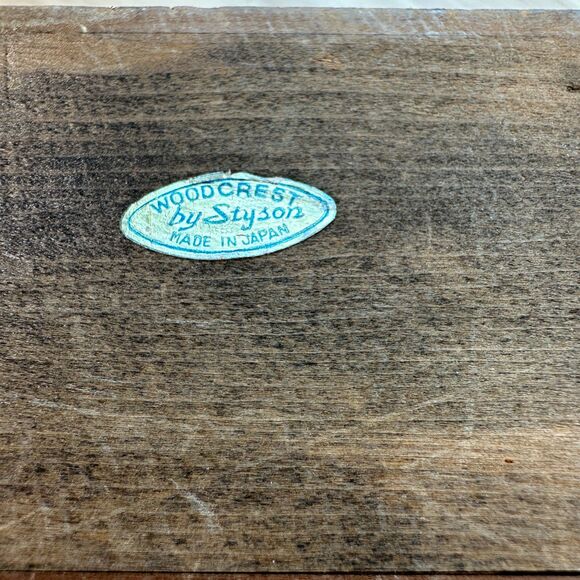 Vintage Woodcrest by Styson Apple Pear Wood Napkin Recipe Organizer Box - Picture 3 of 7